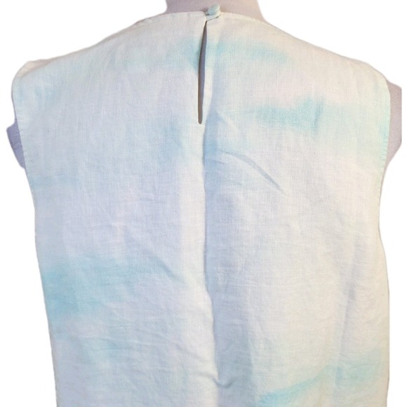 J Jill Love Linen Shift Dress Sz Medium Resort Island Print Sleeveless Pullover - Picture 15 of 16